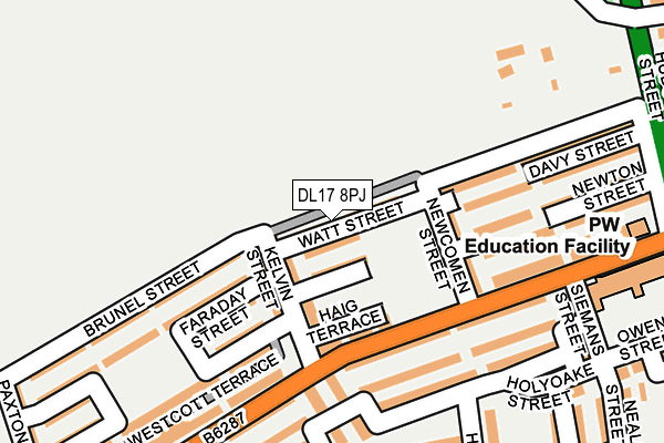 DL17 8PJ map - OS OpenMap – Local (Ordnance Survey) DL17 8PJ map - OS OpenMap – Local (Ordnance Survey)