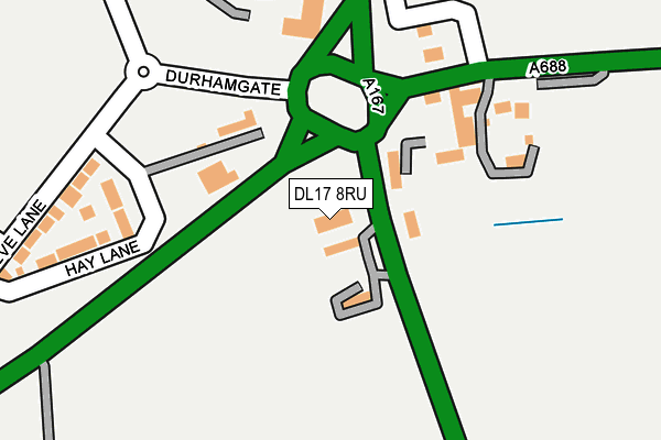 DL17 8RU map - OS OpenMap – Local (Ordnance Survey) DL17 8RU map - OS OpenMap – Local (Ordnance Survey)