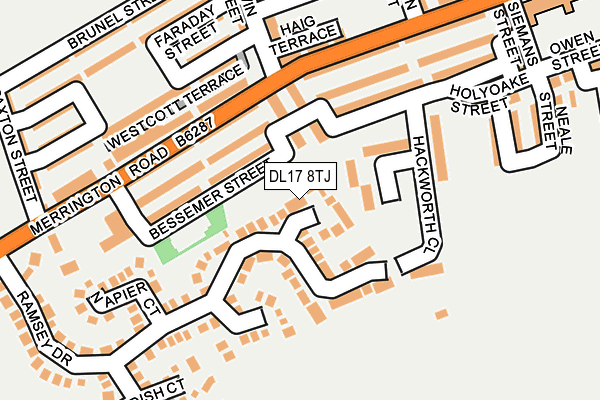 DL17 8TJ map - OS OpenMap – Local (Ordnance Survey) DL17 8TJ map - OS OpenMap – Local (Ordnance Survey)