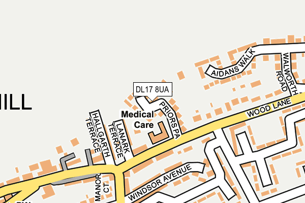 DL17 8UA map - OS OpenMap – Local (Ordnance Survey) DL17 8UA map - OS OpenMap – Local (Ordnance Survey)