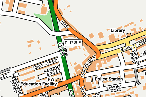 DL17 8UE map - OS OpenMap – Local (Ordnance Survey) DL17 8UE map - OS OpenMap – Local (Ordnance Survey)