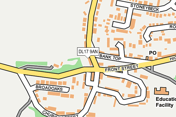 DL17 9AN map - OS OpenMap – Local (Ordnance Survey) DL17 9AN map - OS OpenMap – Local (Ordnance Survey)