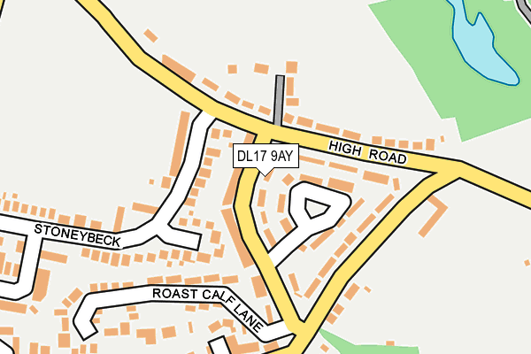 DL17 9AY map - OS OpenMap – Local (Ordnance Survey) DL17 9AY map - OS OpenMap – Local (Ordnance Survey)