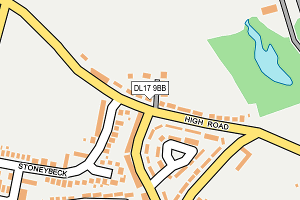 DL17 9BB map - OS OpenMap – Local (Ordnance Survey) DL17 9BB map - OS OpenMap – Local (Ordnance Survey)