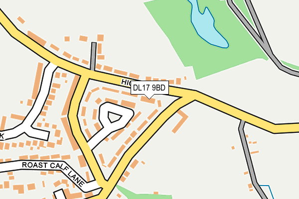 DL17 9BD map - OS OpenMap – Local (Ordnance Survey) DL17 9BD map - OS OpenMap – Local (Ordnance Survey)