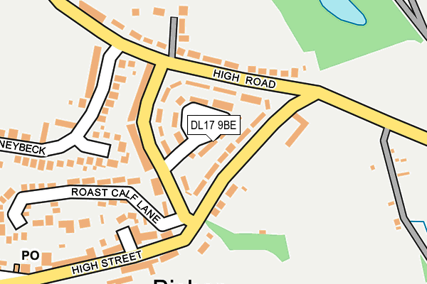 DL17 9BE map - OS OpenMap – Local (Ordnance Survey) DL17 9BE map - OS OpenMap – Local (Ordnance Survey)