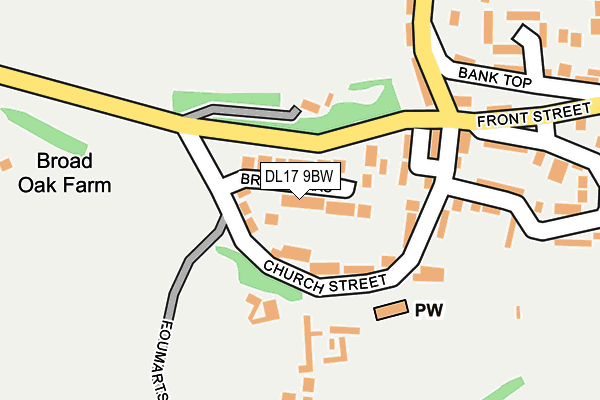 DL17 9BW map - OS OpenMap – Local (Ordnance Survey) DL17 9BW map - OS OpenMap – Local (Ordnance Survey)