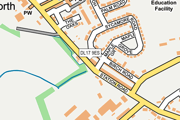 DL17 9ES map - OS OpenMap – Local (Ordnance Survey) DL17 9ES map - OS OpenMap – Local (Ordnance Survey)