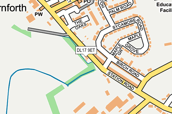 DL17 9ET map - OS OpenMap – Local (Ordnance Survey) DL17 9ET map - OS OpenMap – Local (Ordnance Survey)