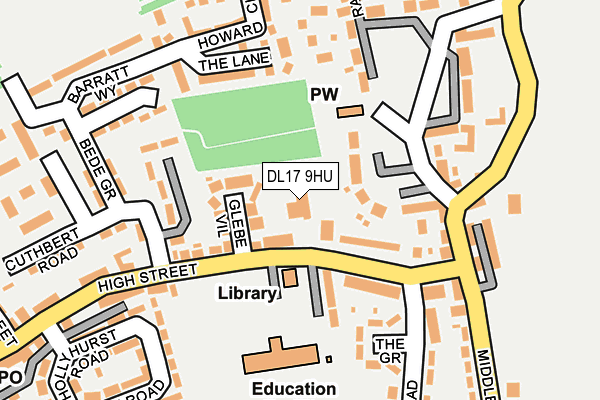 DL17 9HU map - OS OpenMap – Local (Ordnance Survey) DL17 9HU map - OS OpenMap – Local (Ordnance Survey)