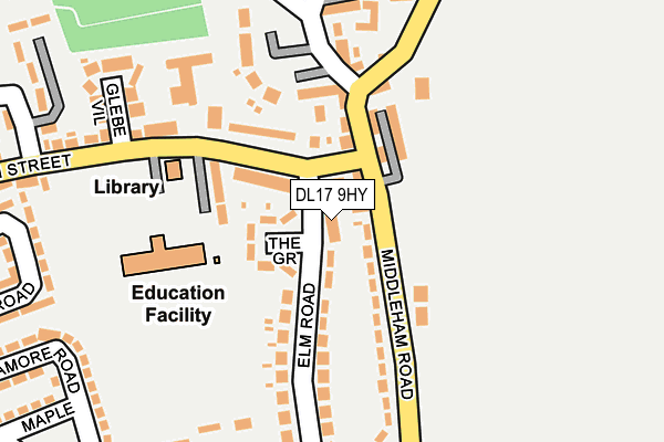 DL17 9HY map - OS OpenMap – Local (Ordnance Survey) DL17 9HY map - OS OpenMap – Local (Ordnance Survey)
