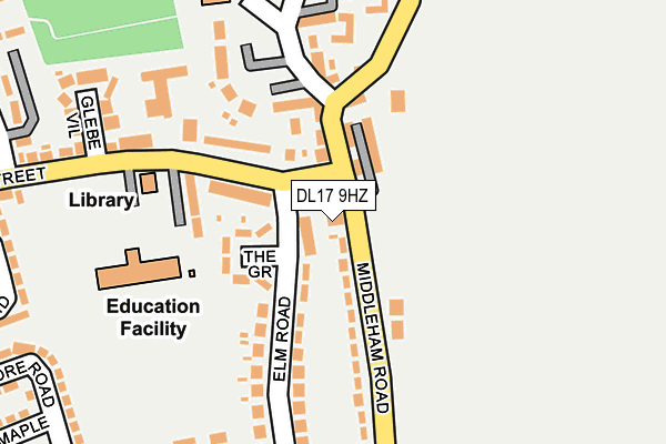 DL17 9HZ map - OS OpenMap – Local (Ordnance Survey) DL17 9HZ map - OS OpenMap – Local (Ordnance Survey)