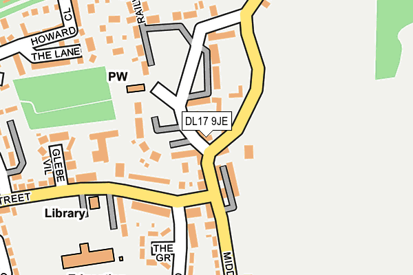 DL17 9JE map - OS OpenMap – Local (Ordnance Survey) DL17 9JE map - OS OpenMap – Local (Ordnance Survey)