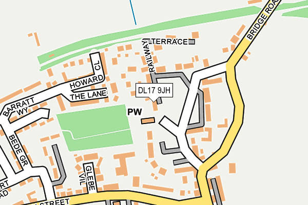 DL17 9JH map - OS OpenMap – Local (Ordnance Survey) DL17 9JH map - OS OpenMap – Local (Ordnance Survey)