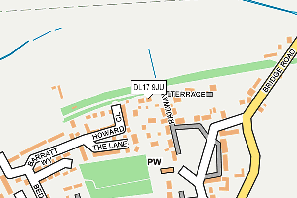 DL17 9JU map - OS OpenMap – Local (Ordnance Survey) DL17 9JU map - OS OpenMap – Local (Ordnance Survey)