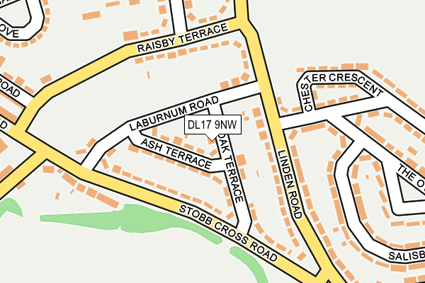 DL17 9NW map - OS OpenMap – Local (Ordnance Survey) DL17 9NW map - OS OpenMap – Local (Ordnance Survey)