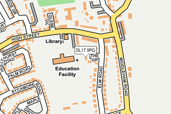 DL17 9PQ map - OS OpenMap – Local (Ordnance Survey) DL17 9PQ map - OS OpenMap – Local (Ordnance Survey)
