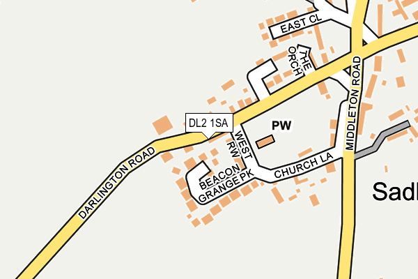 DL2 1SA map - OS OpenMap – Local (Ordnance Survey) DL2 1SA map - OS OpenMap – Local (Ordnance Survey)