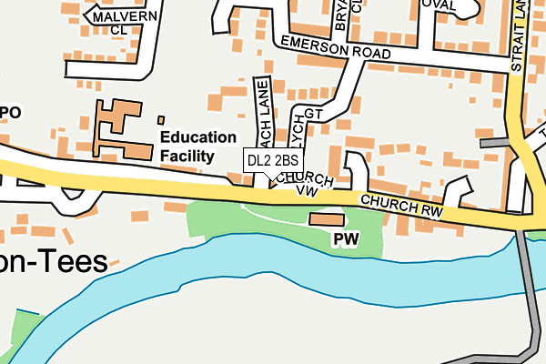 DL2 2BS map - OS OpenMap – Local (Ordnance Survey) DL2 2BS map - OS OpenMap – Local (Ordnance Survey)