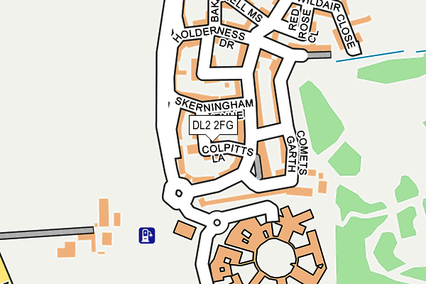 DL2 2FG map - OS OpenMap – Local (Ordnance Survey) DL2 2FG map - OS OpenMap – Local (Ordnance Survey)
