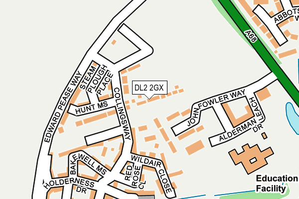 DL2 2GX map - OS OpenMap – Local (Ordnance Survey) DL2 2GX map - OS OpenMap – Local (Ordnance Survey)