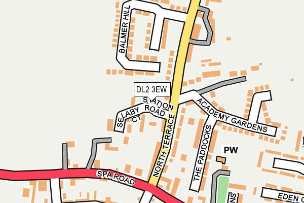 DL2 3EW map - OS OpenMap – Local (Ordnance Survey) DL2 3EW map - OS OpenMap – Local (Ordnance Survey)