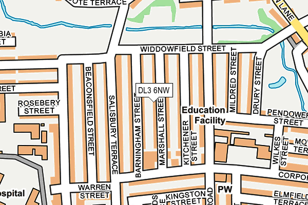 DL3 6NW map - OS OpenMap – Local (Ordnance Survey) DL3 6NW map - OS OpenMap – Local (Ordnance Survey)