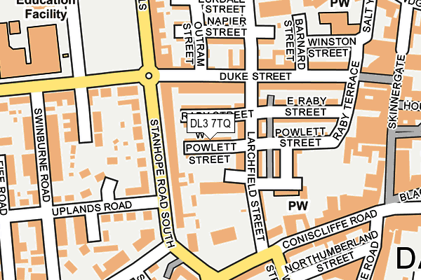 DL3 7TQ map - OS OpenMap – Local (Ordnance Survey)