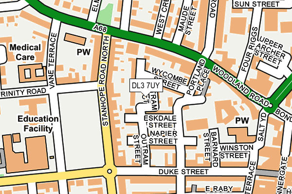 DL3 7UY map - OS OpenMap – Local (Ordnance Survey) DL3 7UY map - OS OpenMap – Local (Ordnance Survey)