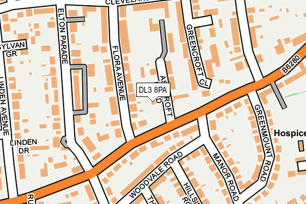 DL3 8PA map - OS OpenMap – Local (Ordnance Survey) DL3 8PA map - OS OpenMap – Local (Ordnance Survey)