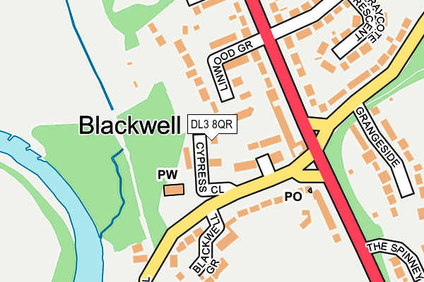 DL3 8QR map - OS OpenMap – Local (Ordnance Survey)