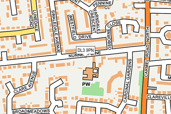 DL3 9PN map - OS OpenMap – Local (Ordnance Survey) DL3 9PN map - OS OpenMap – Local (Ordnance Survey)