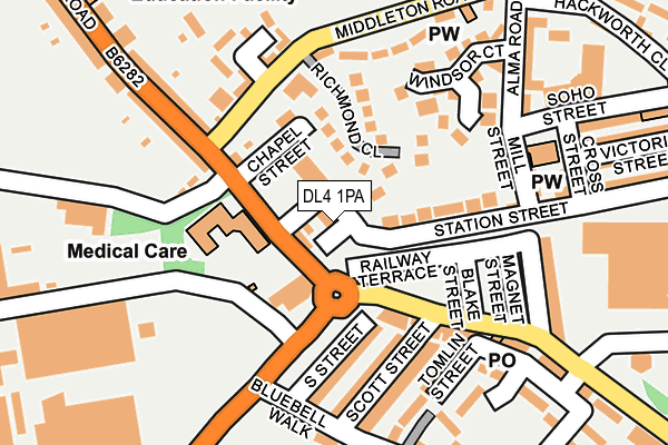 DL4 1PA map - OS OpenMap – Local (Ordnance Survey) DL4 1PA map - OS OpenMap – Local (Ordnance Survey)