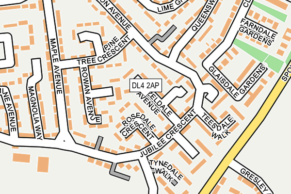 DL4 2AP map - OS OpenMap – Local (Ordnance Survey) DL4 2AP map - OS OpenMap – Local (Ordnance Survey)