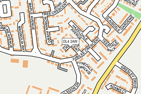 DL4 2AW map - OS OpenMap – Local (Ordnance Survey) DL4 2AW map - OS OpenMap – Local (Ordnance Survey)