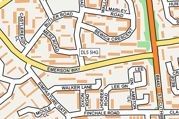DL5 5HG map - OS OpenMap – Local (Ordnance Survey) DL5 5HG map - OS OpenMap – Local (Ordnance Survey)