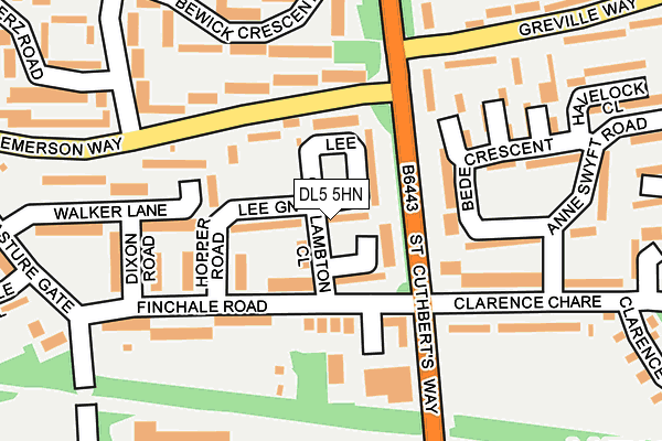 DL5 5HN map - OS OpenMap – Local (Ordnance Survey) DL5 5HN map - OS OpenMap – Local (Ordnance Survey)