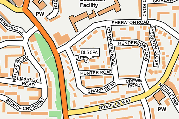 DL5 5PA map - OS OpenMap – Local (Ordnance Survey) DL5 5PA map - OS OpenMap – Local (Ordnance Survey)