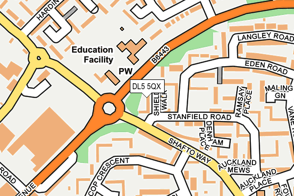 DL5 5QX map - OS OpenMap – Local (Ordnance Survey) DL5 5QX map - OS OpenMap – Local (Ordnance Survey)