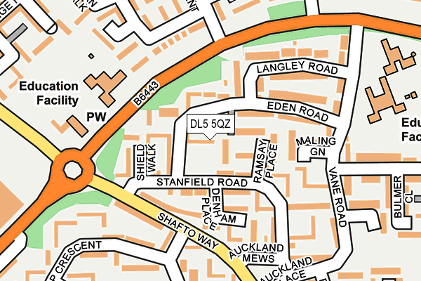 DL5 5QZ map - OS OpenMap – Local (Ordnance Survey) DL5 5QZ map - OS OpenMap – Local (Ordnance Survey)
