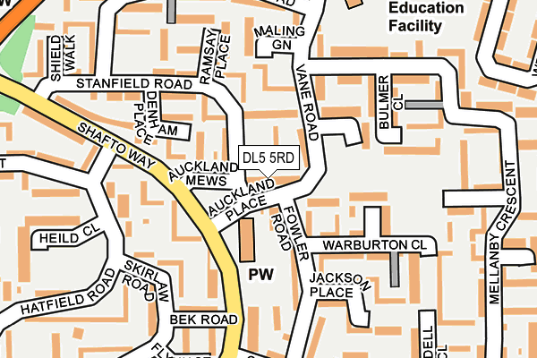 DL5 5RD map - OS OpenMap – Local (Ordnance Survey) DL5 5RD map - OS OpenMap – Local (Ordnance Survey)