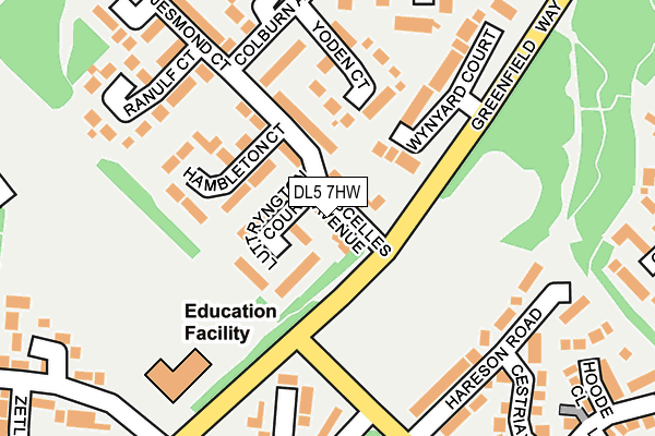 DL5 7HW map - OS OpenMap – Local (Ordnance Survey) DL5 7HW map - OS OpenMap – Local (Ordnance Survey)