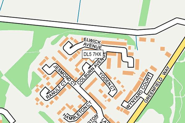 DL5 7HX map - OS OpenMap – Local (Ordnance Survey) DL5 7HX map - OS OpenMap – Local (Ordnance Survey)