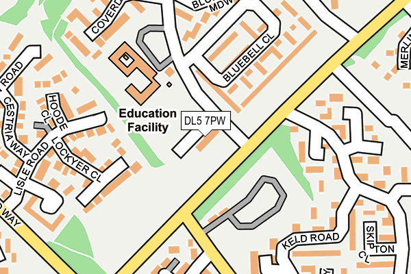 DL5 7PW map - OS OpenMap – Local (Ordnance Survey) DL5 7PW map - OS OpenMap – Local (Ordnance Survey)