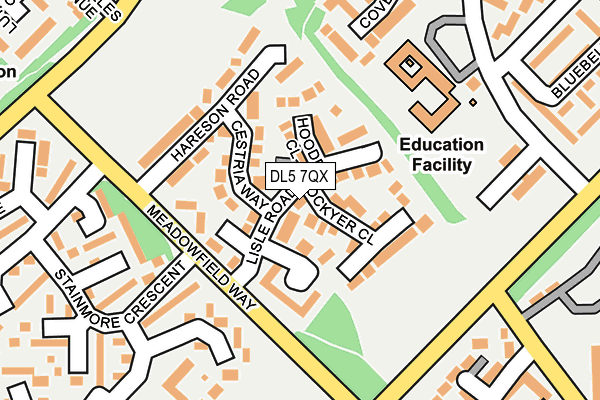 DL5 7QX map - OS OpenMap – Local (Ordnance Survey) DL5 7QX map - OS OpenMap – Local (Ordnance Survey)