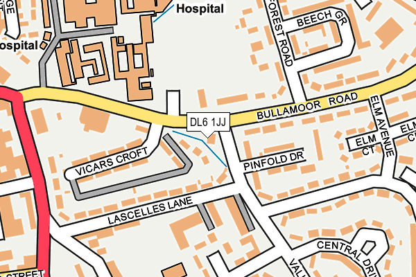DL6 1JJ map - OS OpenMap – Local (Ordnance Survey) DL6 1JJ map - OS OpenMap – Local (Ordnance Survey)