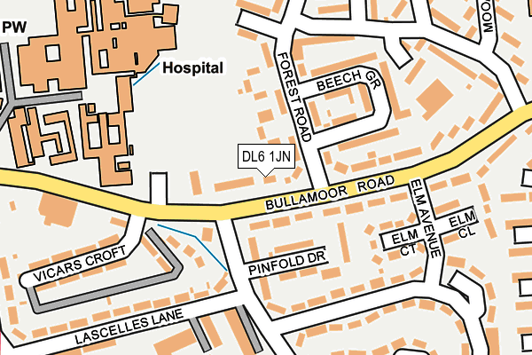 DL6 1JN map - OS OpenMap – Local (Ordnance Survey) DL6 1JN map - OS OpenMap – Local (Ordnance Survey)