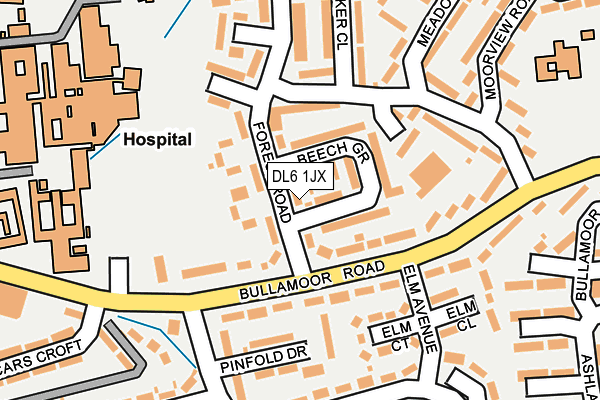 DL6 1JX map - OS OpenMap – Local (Ordnance Survey) DL6 1JX map - OS OpenMap – Local (Ordnance Survey)