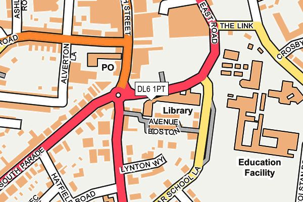 DL6 1PT map - OS OpenMap – Local (Ordnance Survey) DL6 1PT map - OS OpenMap – Local (Ordnance Survey)
