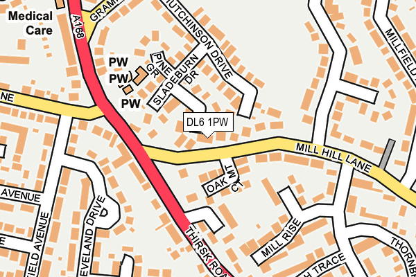 DL6 1PW map - OS OpenMap – Local (Ordnance Survey) DL6 1PW map - OS OpenMap – Local (Ordnance Survey)
